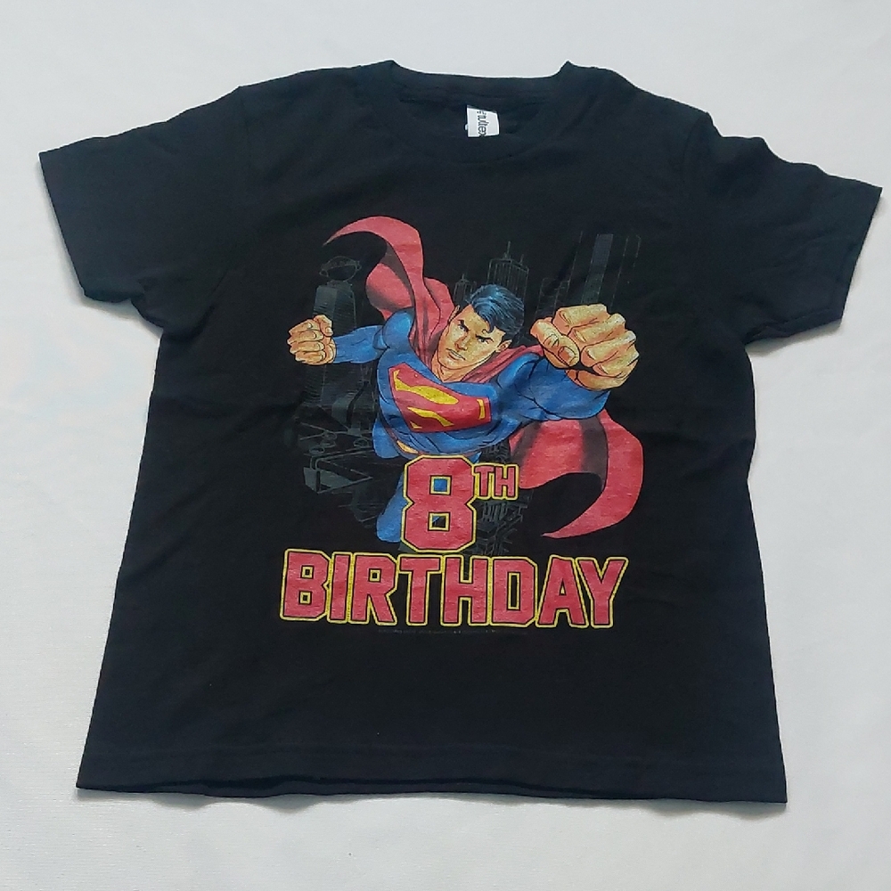Tultex Superhero‎ 8th Birthday Kids T-Shirt Black Size S